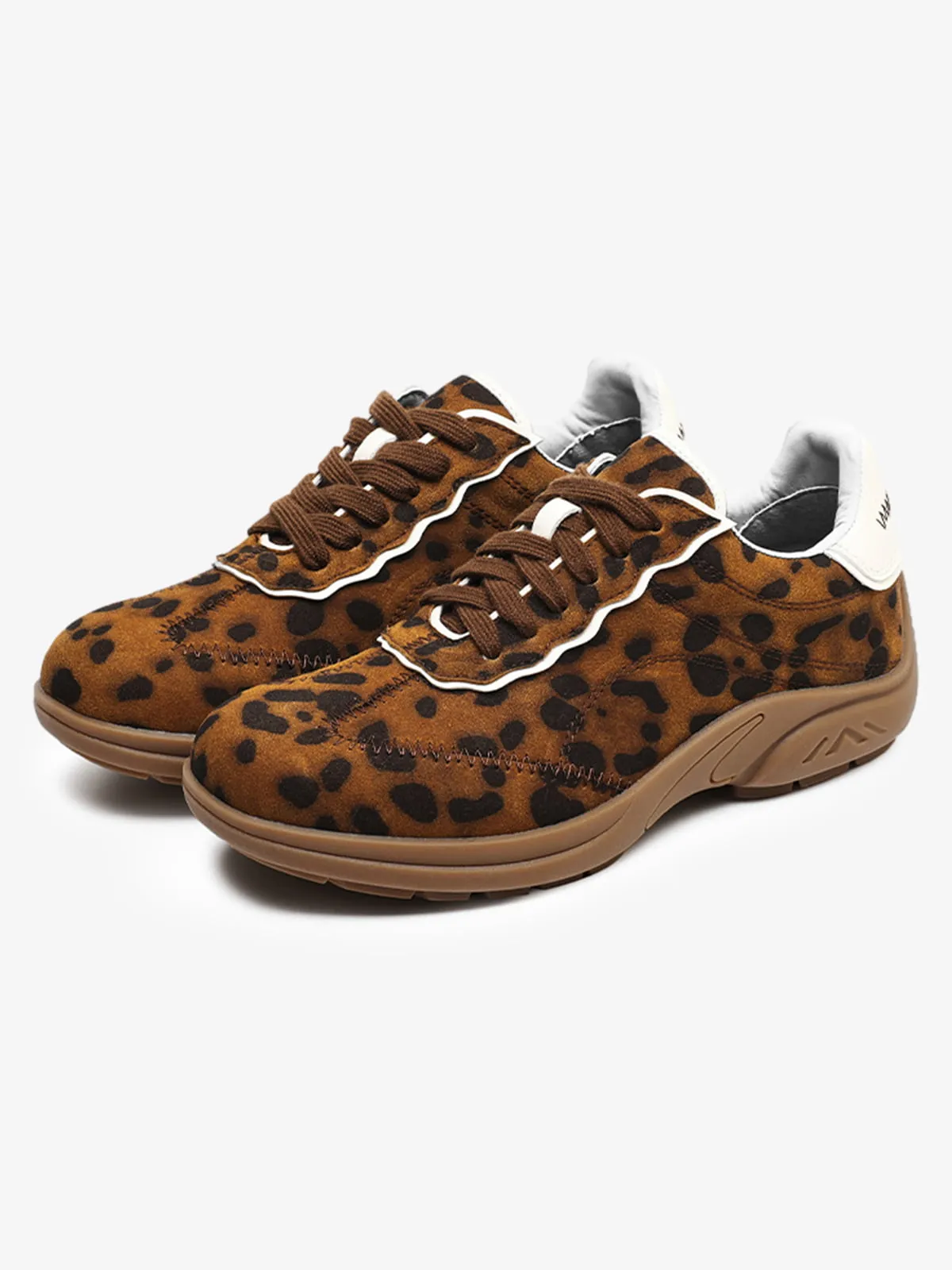 Retro Leopard Print Suede Racing Sneakers sold by Thesupermade