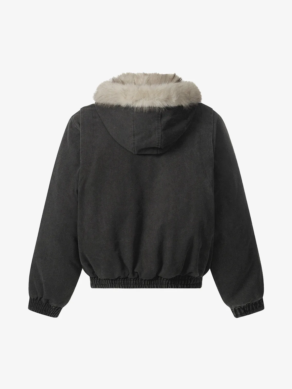 Street Outdoor Detachable Fur Collar Fleece Hooded Padded Jacket sold by Thesupermade product image thumbnail 4