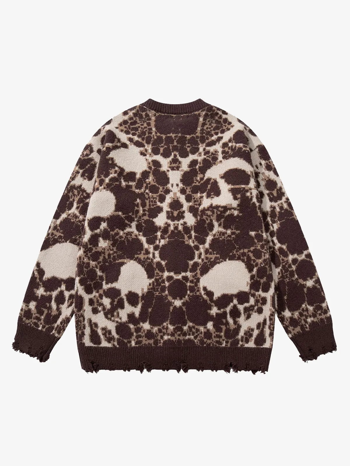 Vintage Skull Leopard Jacquard Knitted Cardigan sold by Thesupermade product image thumbnail 3