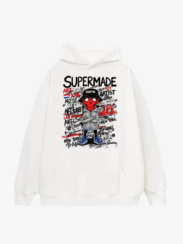 Red Skull Street Graffiti Hoodie sold by Thesupermade