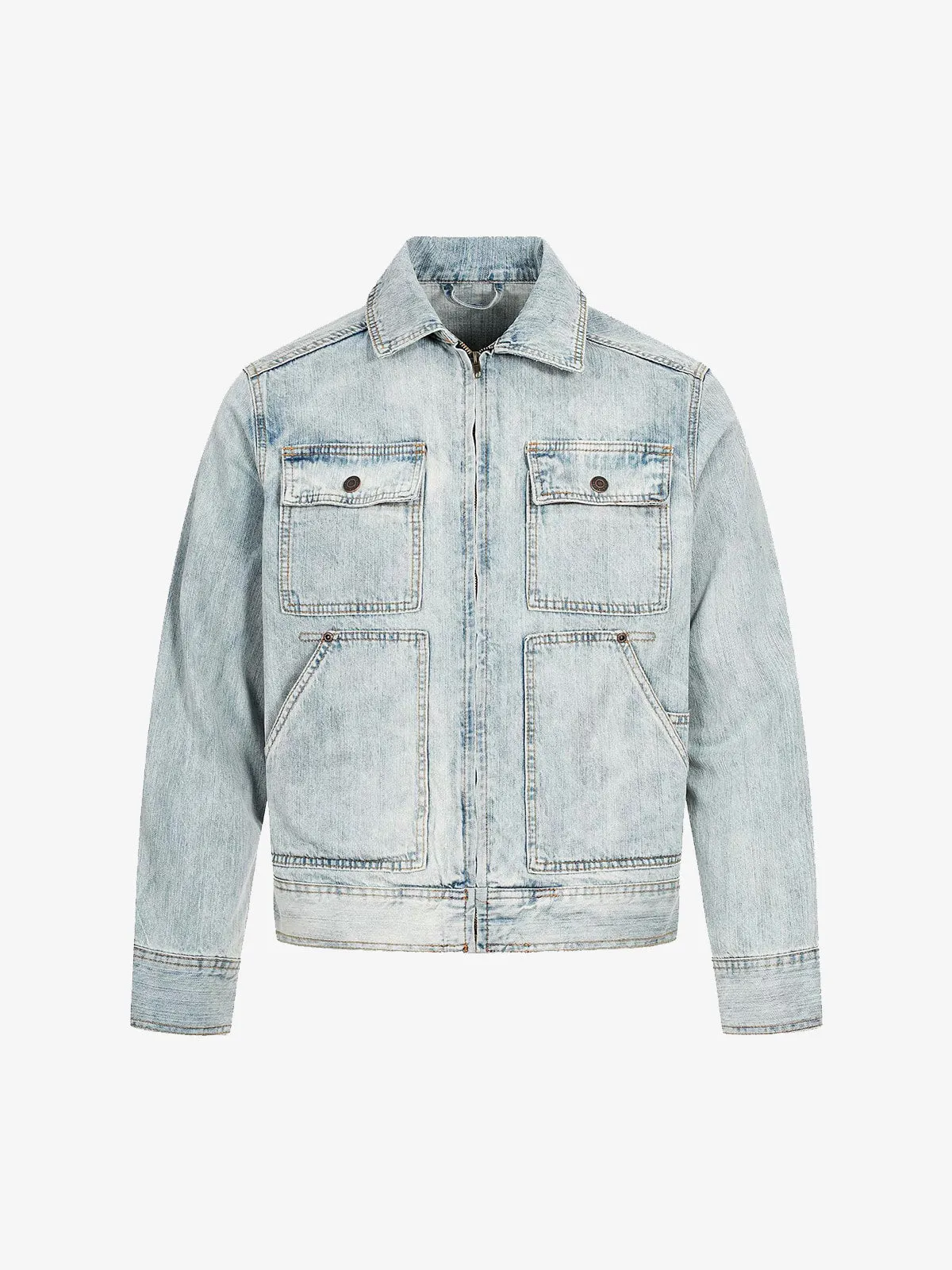 Vintage Light Wash Workwear Denim Jacket sold by Thesupermade