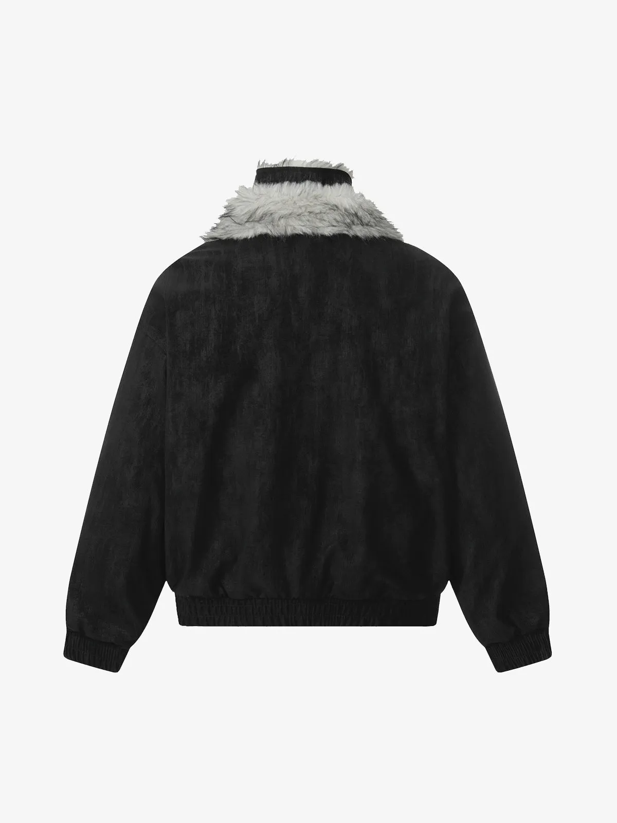 Vintage Dual-layer Collar Fleece-lined Zipper Jacket sold by Thesupermade product image thumbnail 4