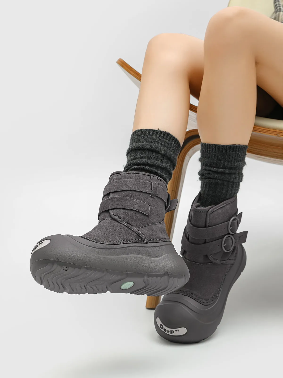 Waterproof Suede Strap Fleece-Lined Mid-Calf Boots - 2530 sold by Thesupermade product image thumbnail 4