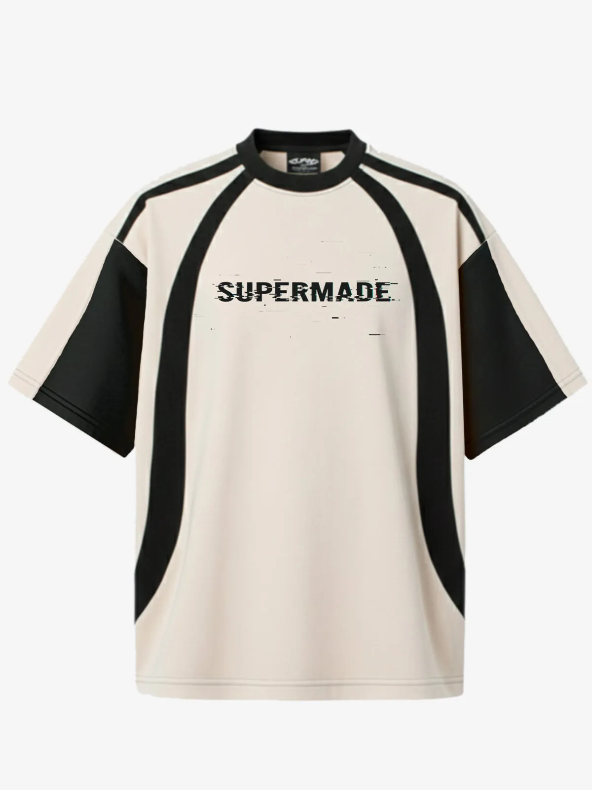 Horizontal Glitch Art Deconstruction Contrast Color Stitching Print T-shirt sold by Thesupermade product image thumbnail 2