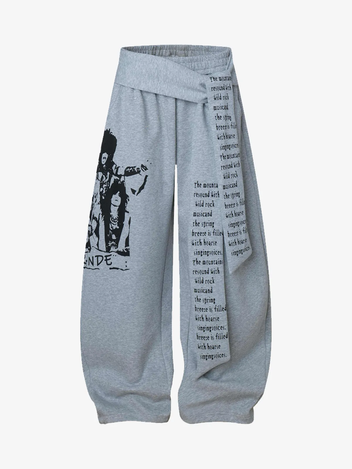 Dark Street Character Print Waist Strap Detail Barrel Pants sold by Thesupermade product image thumbnail 2