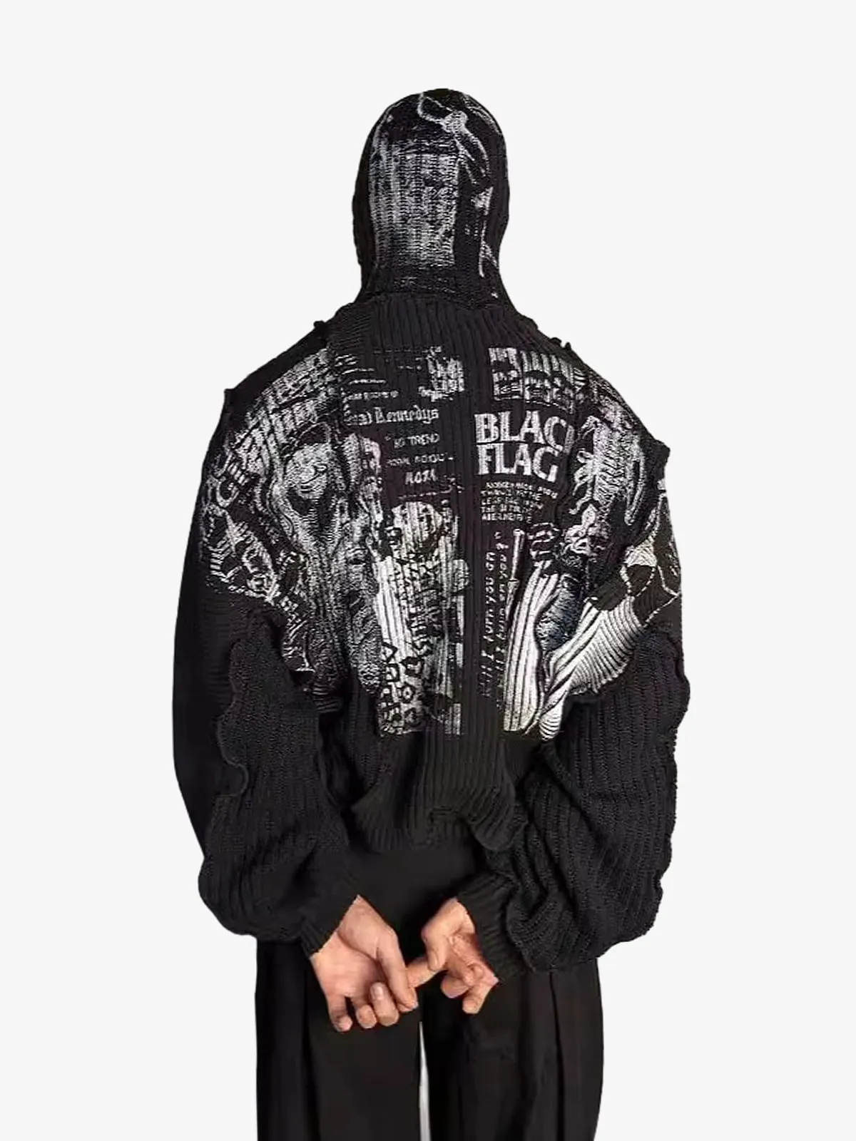 Dark Deconstructed Balloon Hooded Sweater sold by Thesupermade product image thumbnail 4