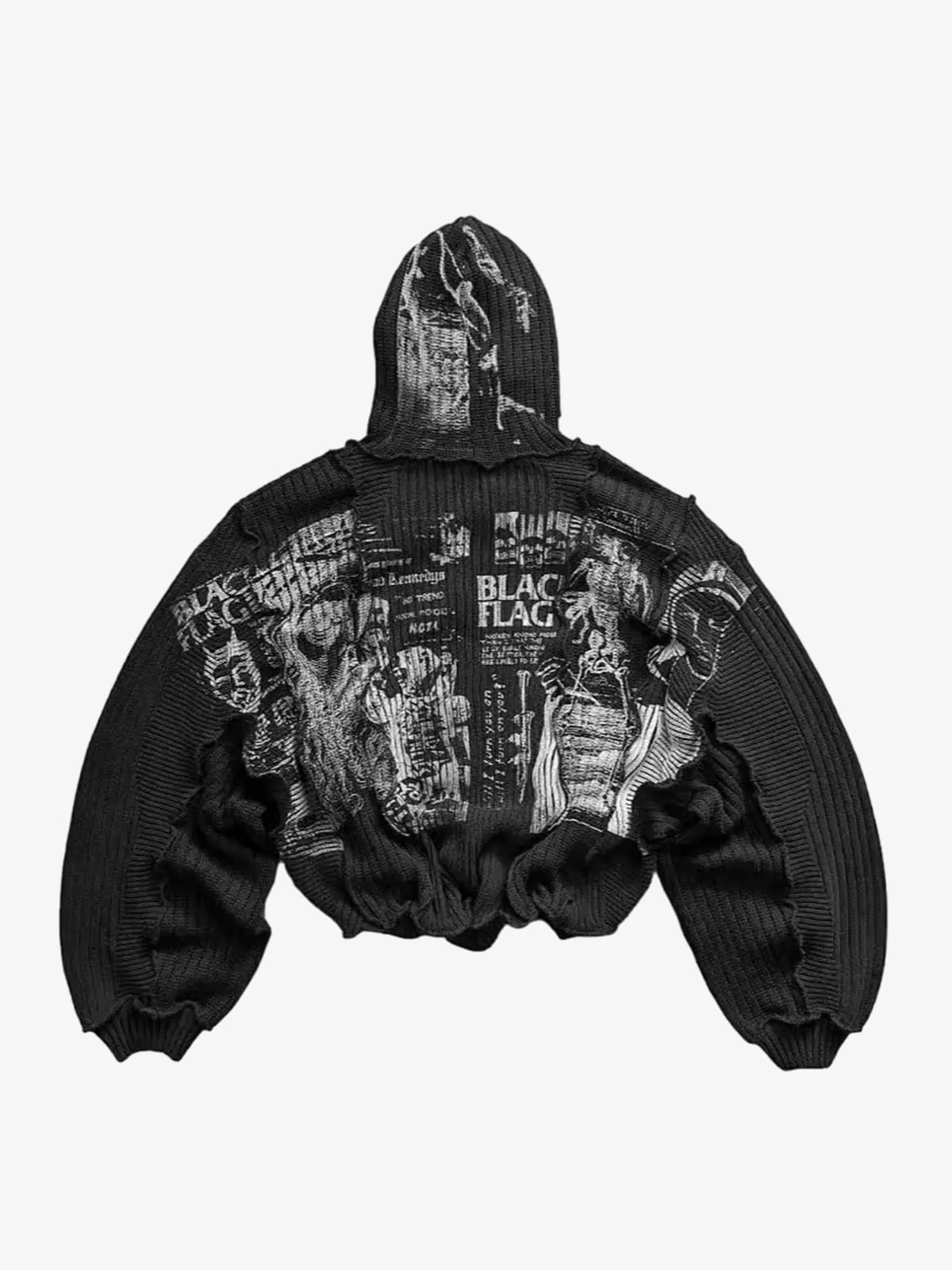 Dark Deconstructed Balloon Hooded Sweater sold by Thesupermade product image thumbnail 2