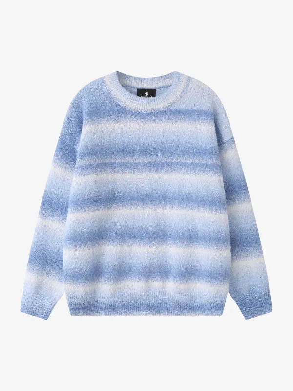 Retro Gradient Stripe Jacquard Sweater sold by Thesupermade