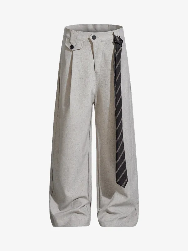 Tie Detail Relaxed Fit Draped Suit Pants sold by Thesupermade