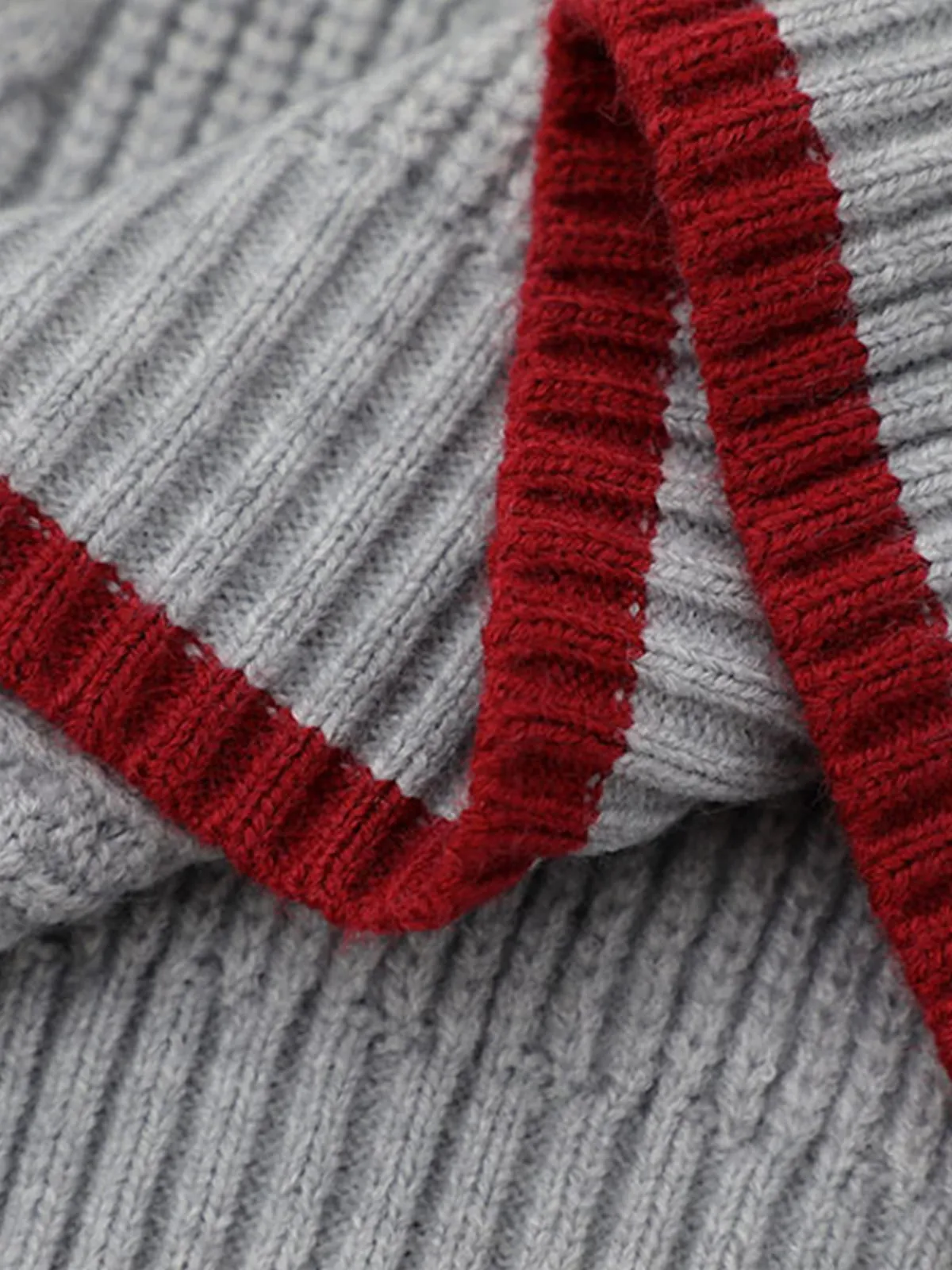 Retro Plaid Tie Hooded Knit Sweater sold by Thesupermade product image thumbnail 3