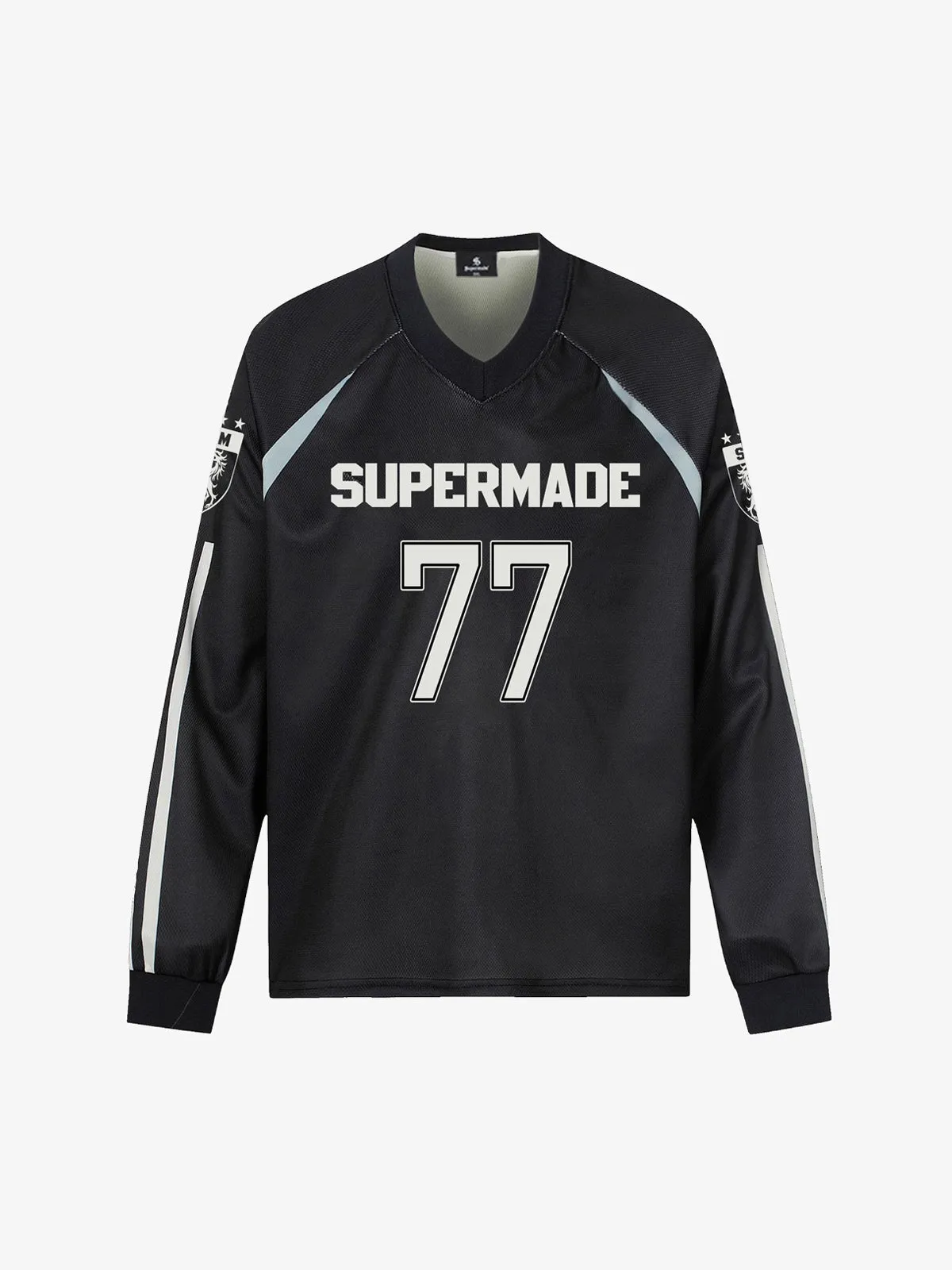 Street Jersey 77 Digital Print Striped Long Sleeve T-Shirt sold by Thesupermade