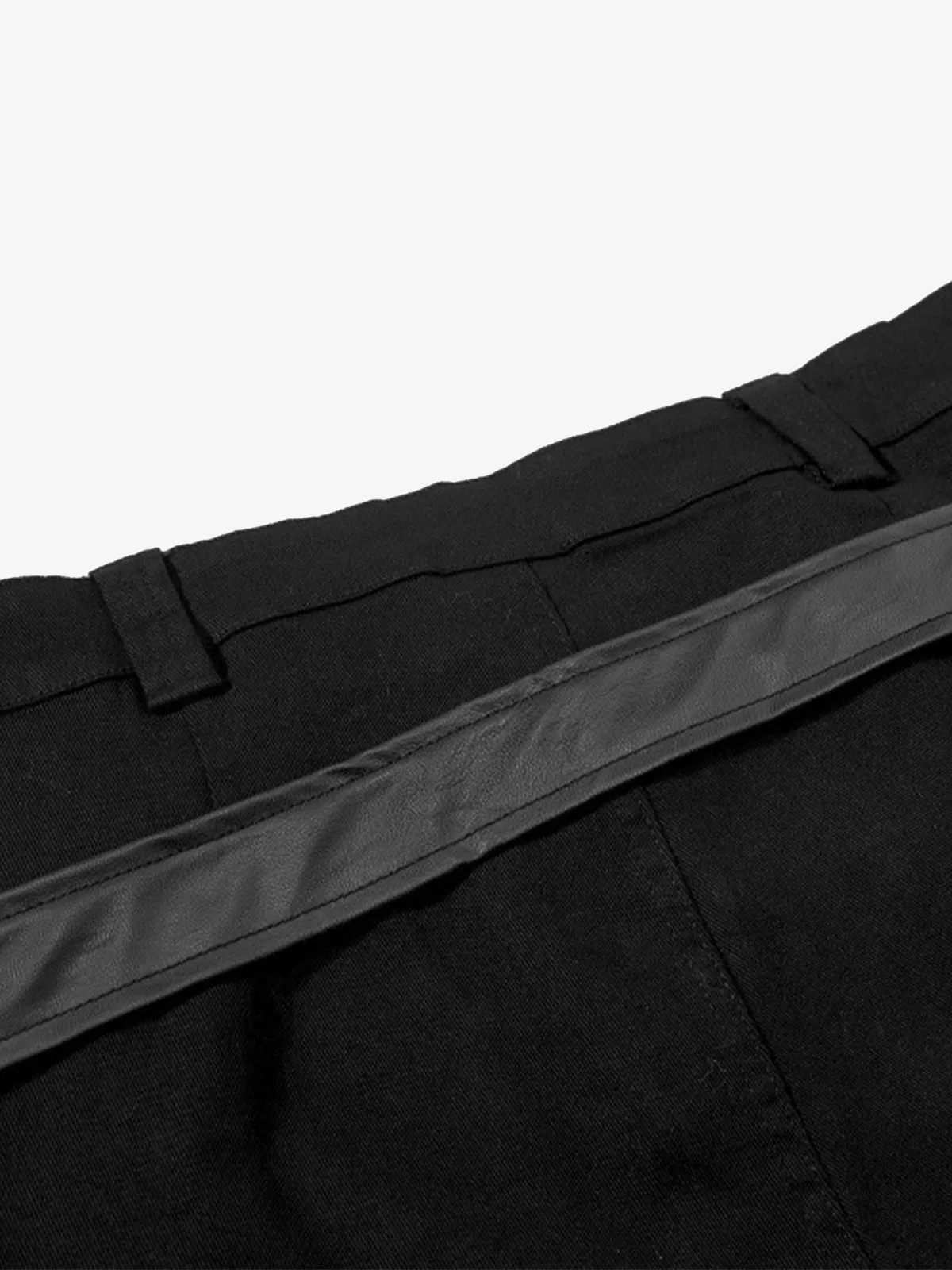 Vintage Heavy Pleated PU Leather Stitch Patchwork Flared Pants sold by Thesupermade product image thumbnail 4