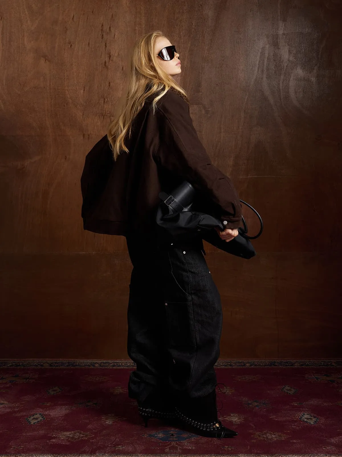 Street Punk Oblique Zipper Lambswool Collar Quilted Jacket sold by Thesupermade product image thumbnail 3