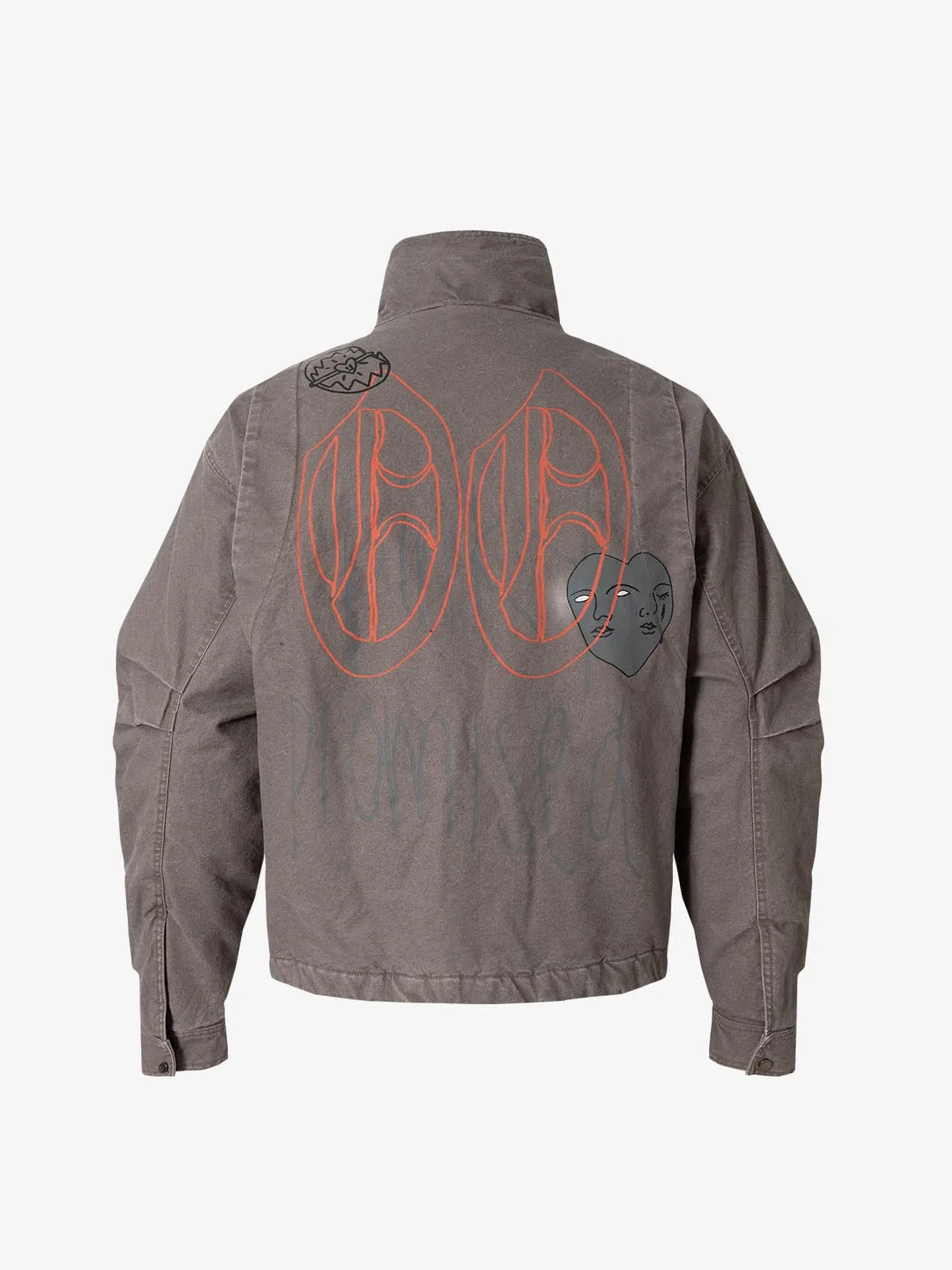 Street Graffiti Distressed High-Neck Padded Cotton Jacket sold by Thesupermade product image thumbnail 2