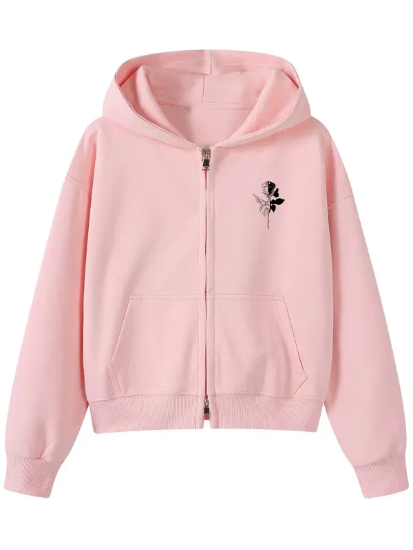 Streetwear Supermade Floral Graphic Zip Up Hooded Sweatshirt sold by Thesupermade