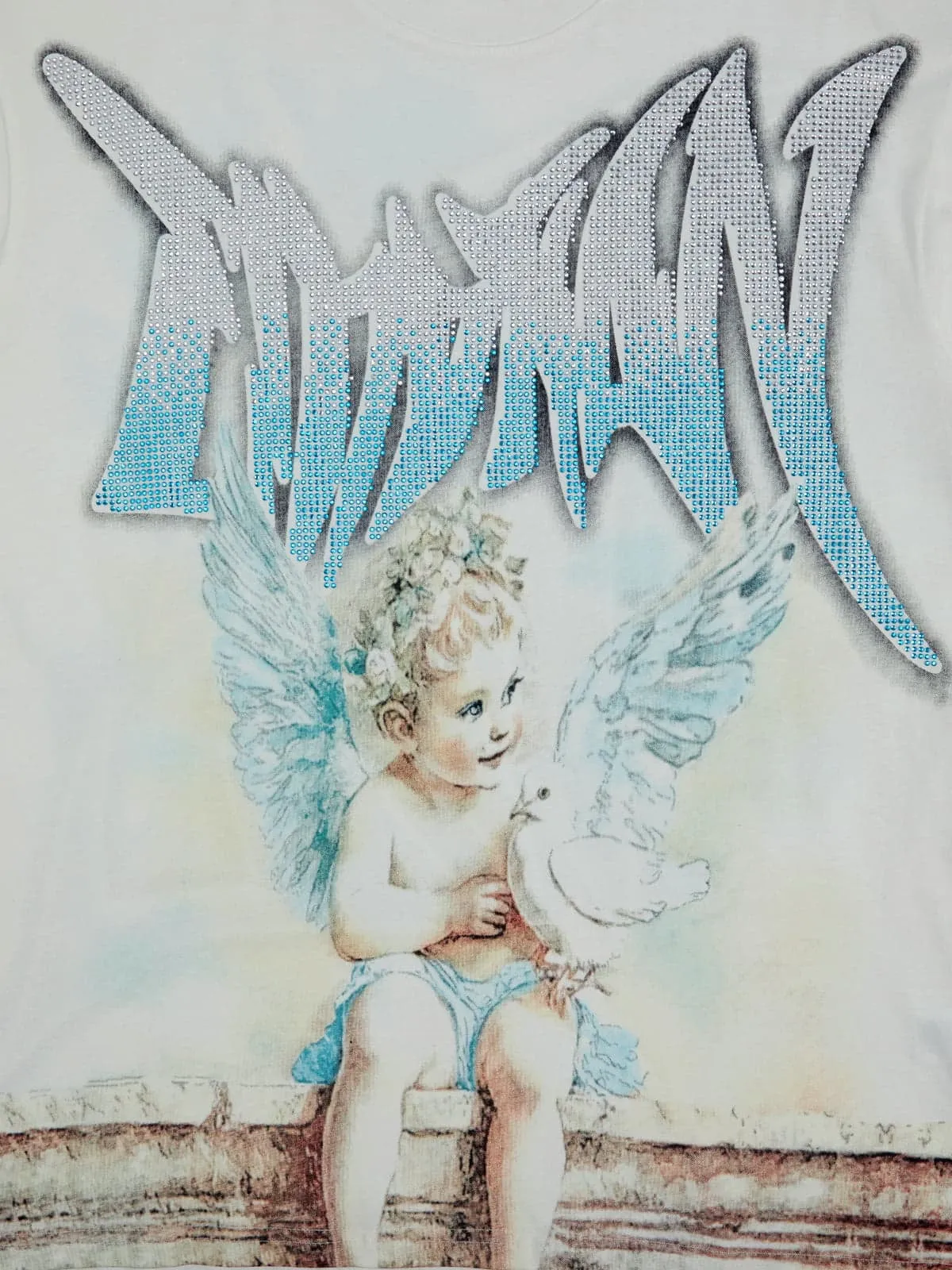 Retro Street Peace Dove Angel Rhinestone T-Shirt sold by Thesupermade product image thumbnail 5