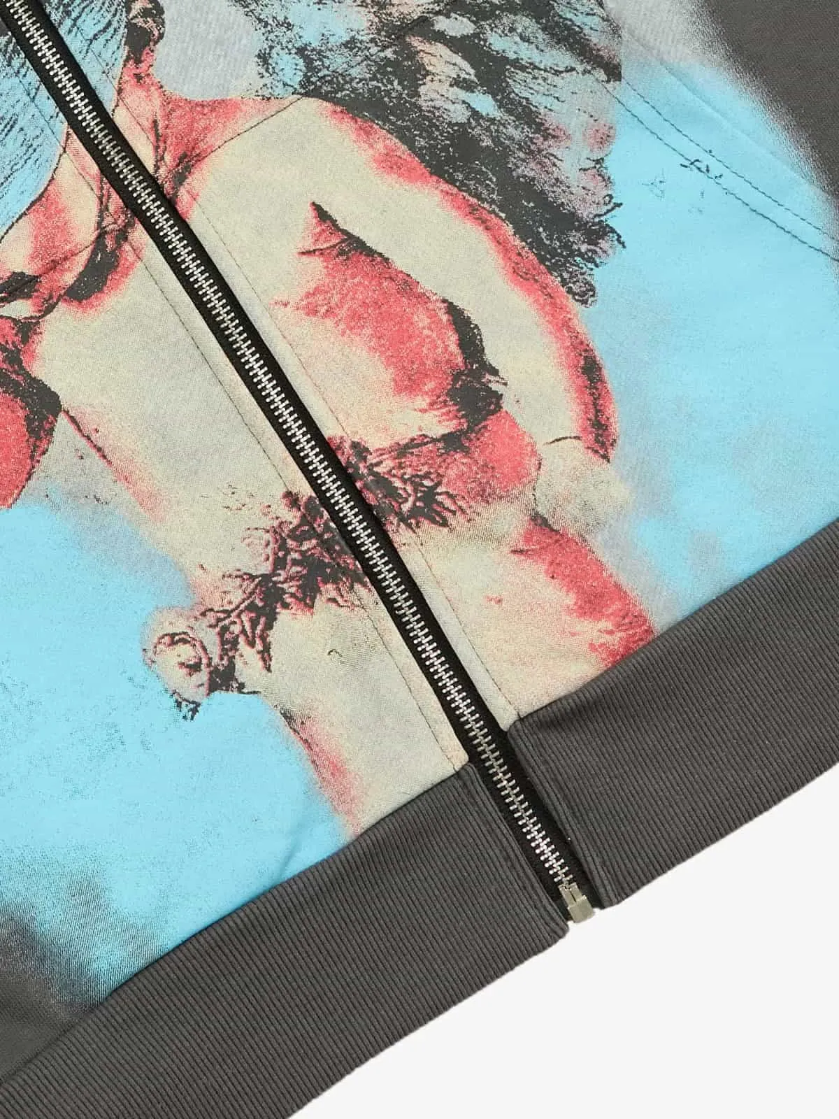 Vintage Blindfolded Angel Rhinestone Zip-Up Hoodie sold by Thesupermade product image thumbnail 5