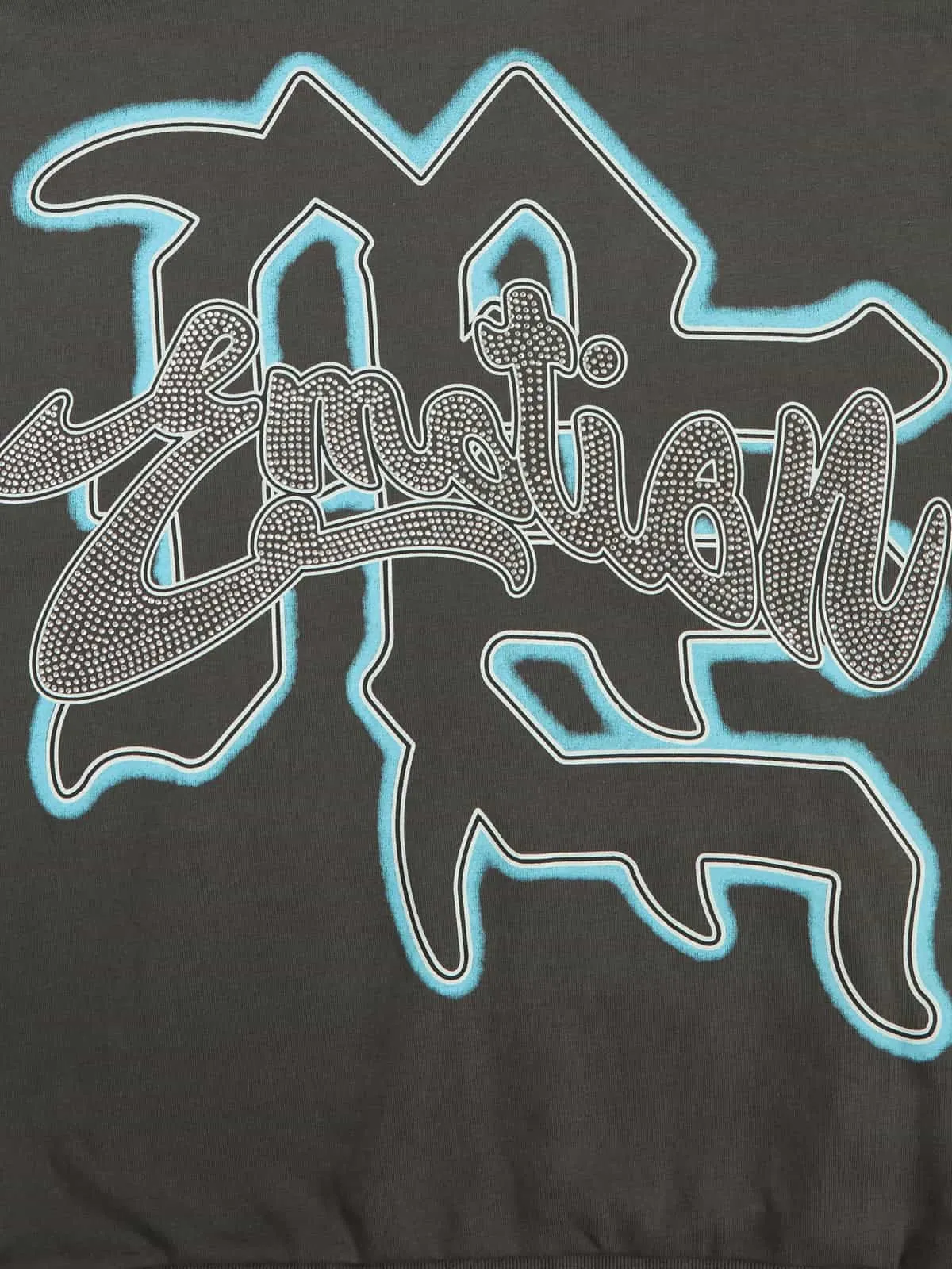 Vintage Blindfolded Angel Rhinestone Zip-Up Hoodie sold by Thesupermade product image thumbnail 4