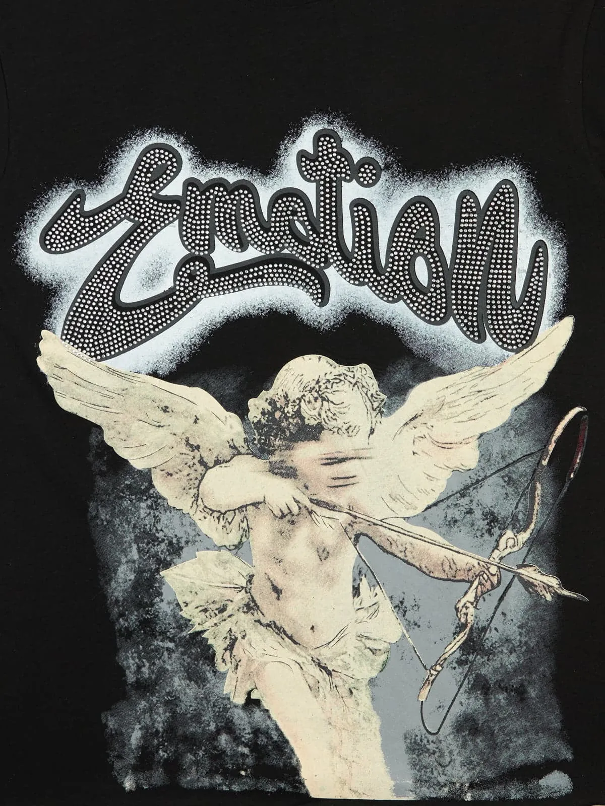 Retro Cupid Rhinestone Graphic T-Shirt sold by Thesupermade product image thumbnail 3