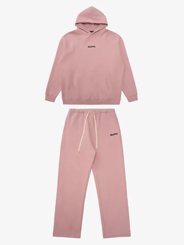 SUPM Minimalist Logo Pink Hoodie and Sweatpant Set sold by Thesupermade