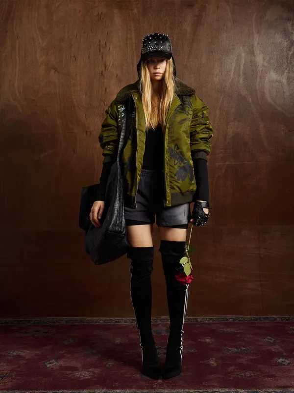 Street Graffiti Lamb Collar Flight Cotton Jacket sold by Thesupermade