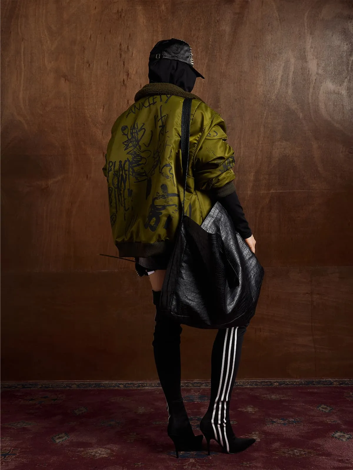 Street Graffiti Lamb Collar Flight Cotton Jacket sold by Thesupermade product image thumbnail 5