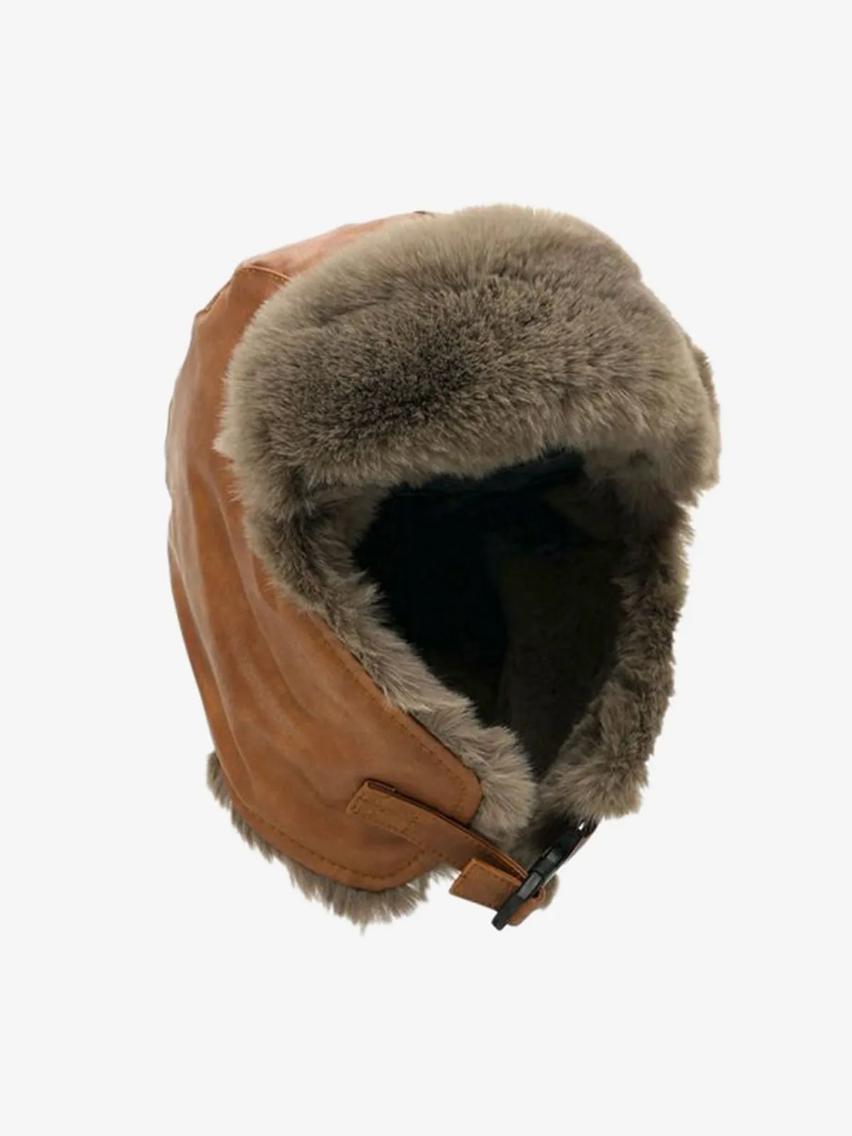 Vintage Distressed Leather Plush Trapper Hat sold by Thesupermade product image thumbnail 5