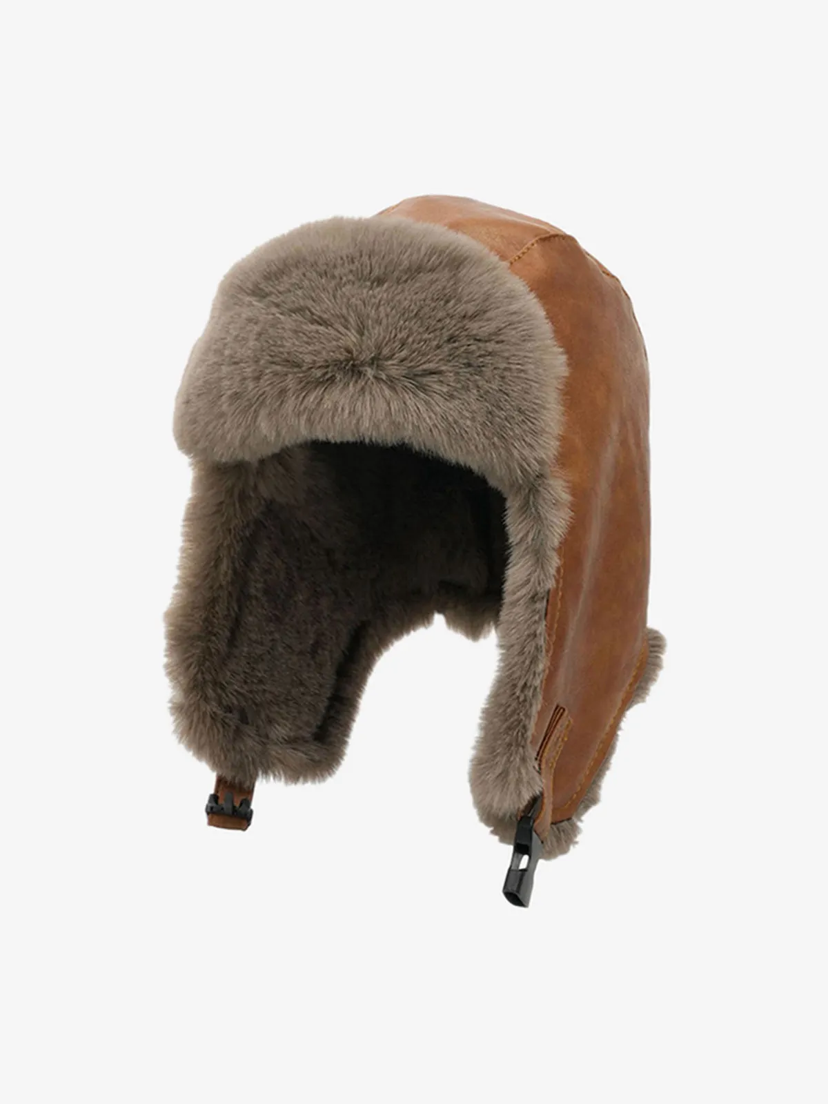 Vintage Distressed Leather Plush Trapper Hat sold by Thesupermade product image thumbnail 3