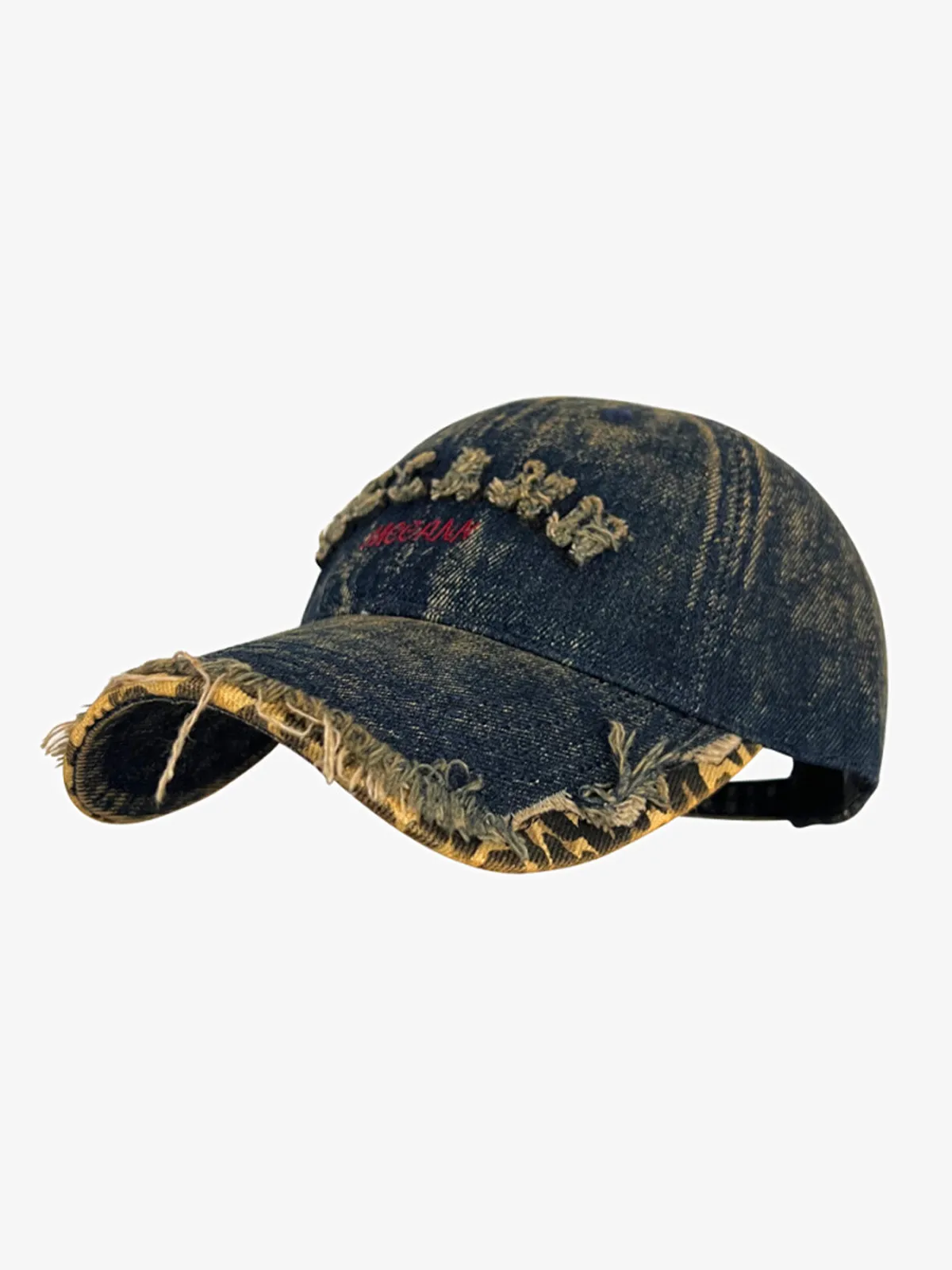 Street Washed Distressed Letter Embroidered Baseball Cap sold by Thesupermade product image thumbnail 2