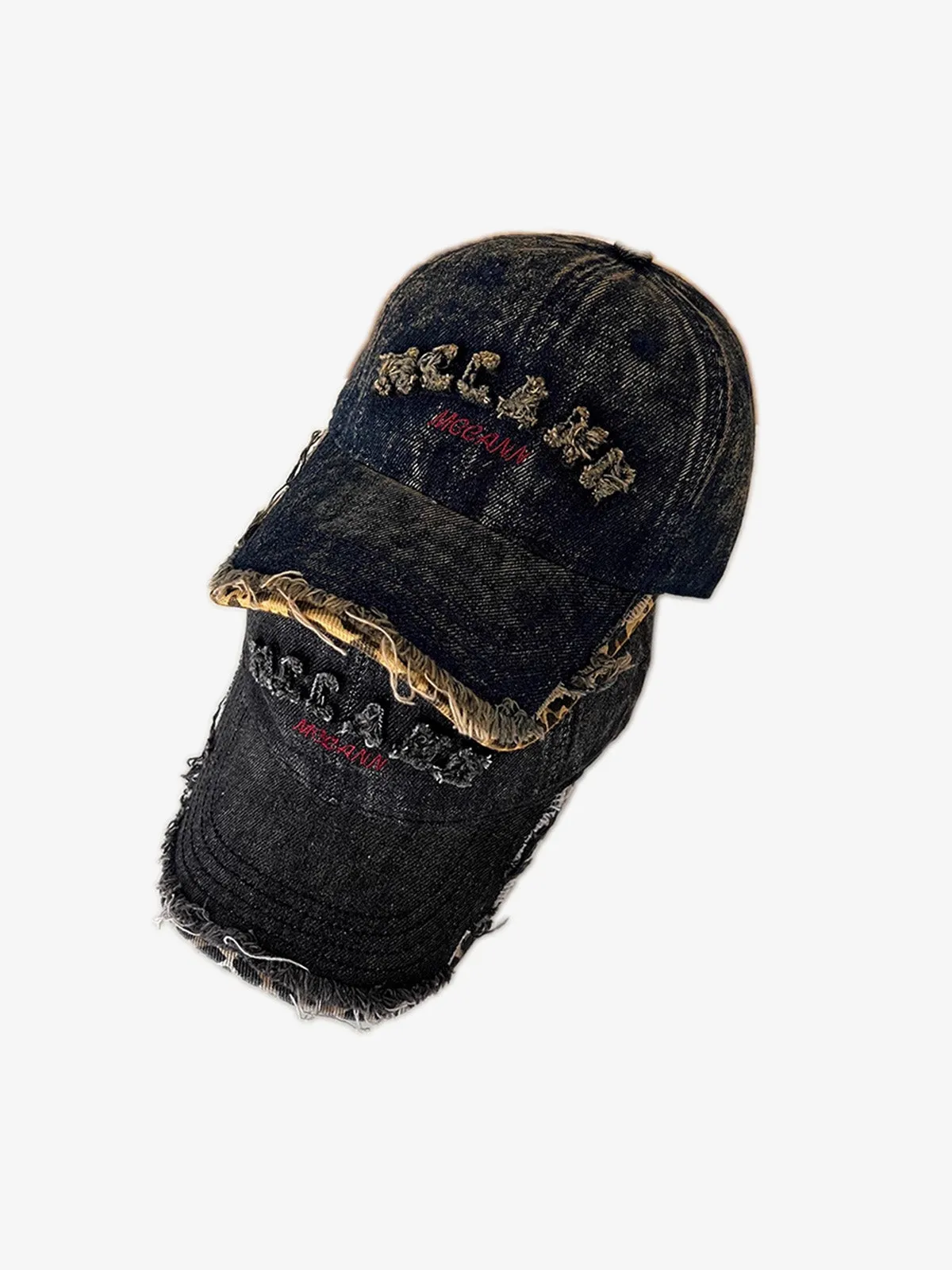 Street Washed Distressed Letter Embroidered Baseball Cap sold by Thesupermade product image thumbnail 3