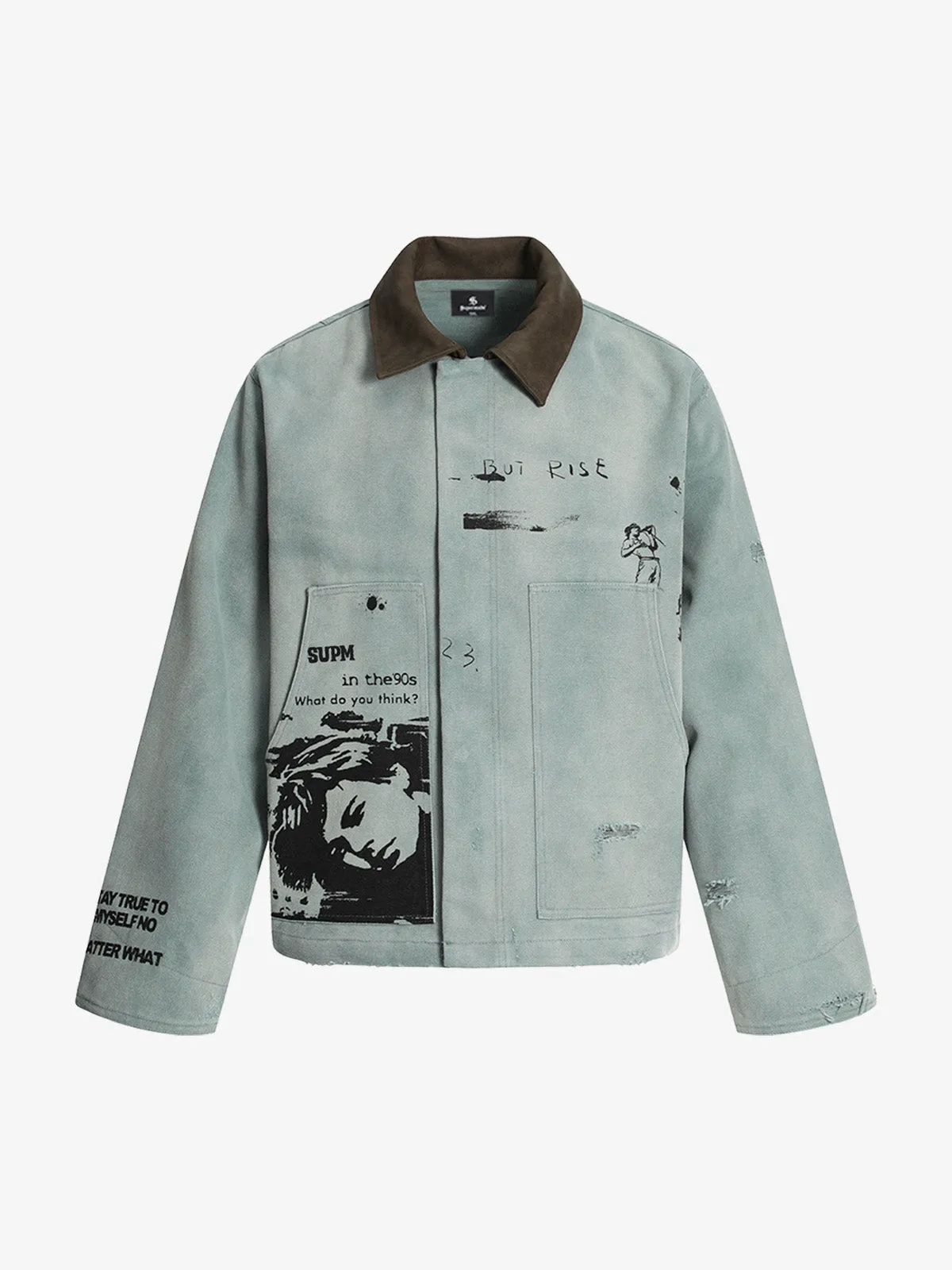 Vintage Washed Distressed Barn Work Jacket - 2582 sold by Thesupermade