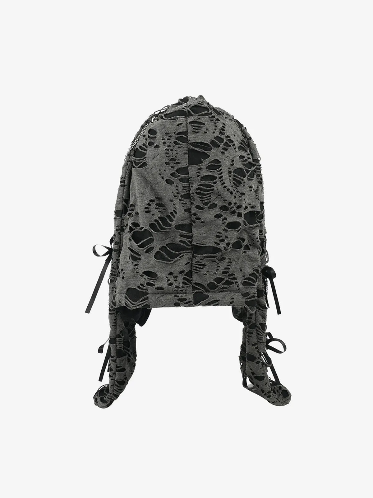 Punk Gothic Lace-Up Bow Earflap Trapper Hat sold by Thesupermade product image thumbnail 4