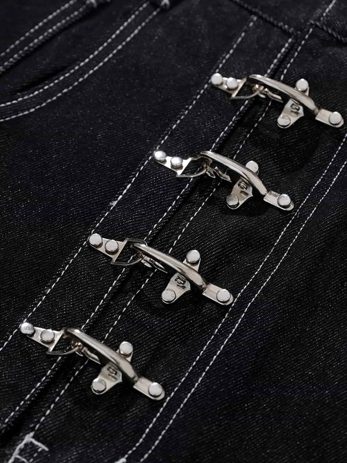 Vintage Contrast Stitch Button-Up Scimitar Jeans sold by Thesupermade product image thumbnail 4