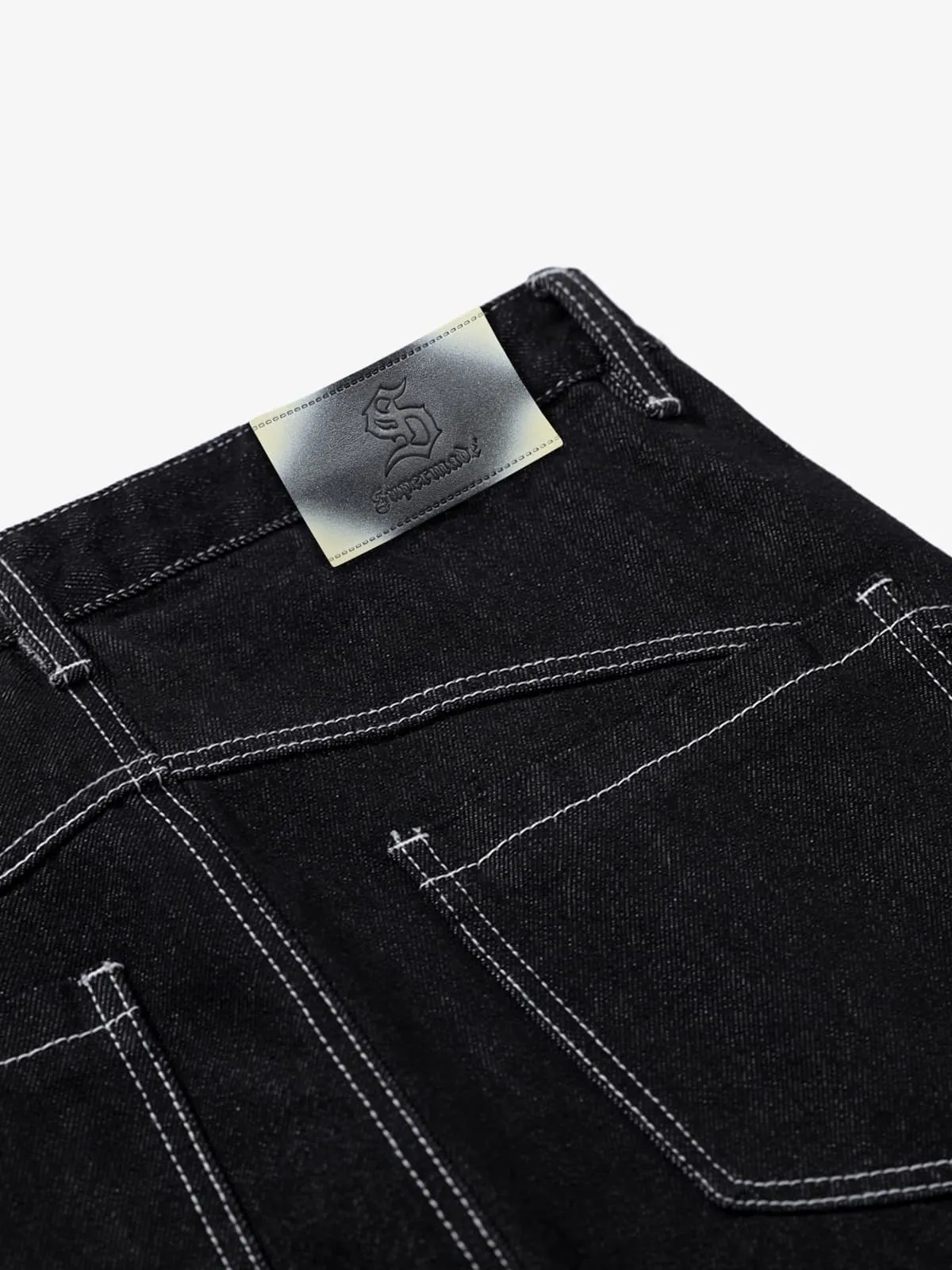 Vintage Contrast Stitch Button-Up Scimitar Jeans sold by Thesupermade product image thumbnail 5