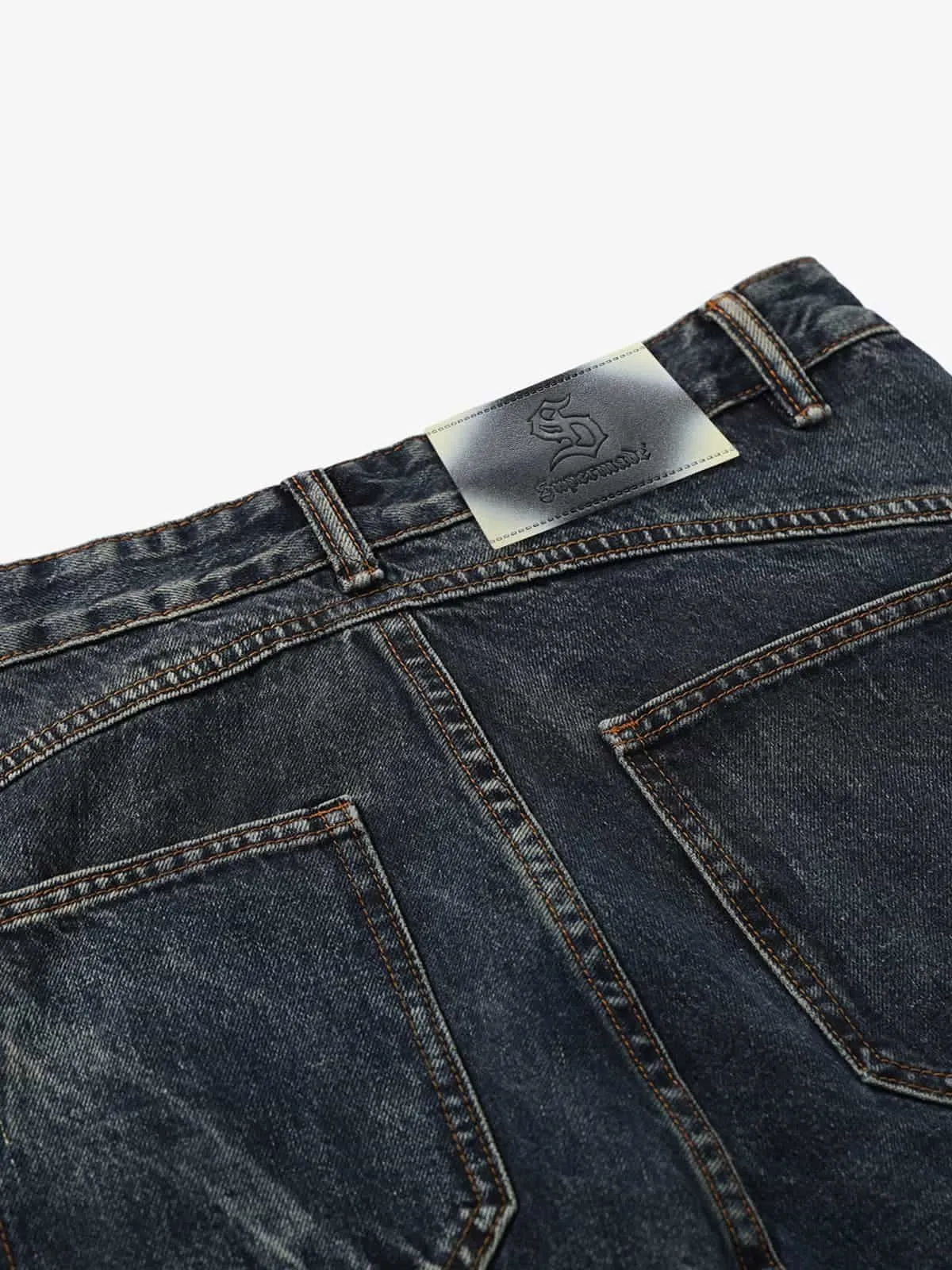 Vintage Distressed Patchwork Deconstructed Barrel Jeans sold by Thesupermade product image thumbnail 4