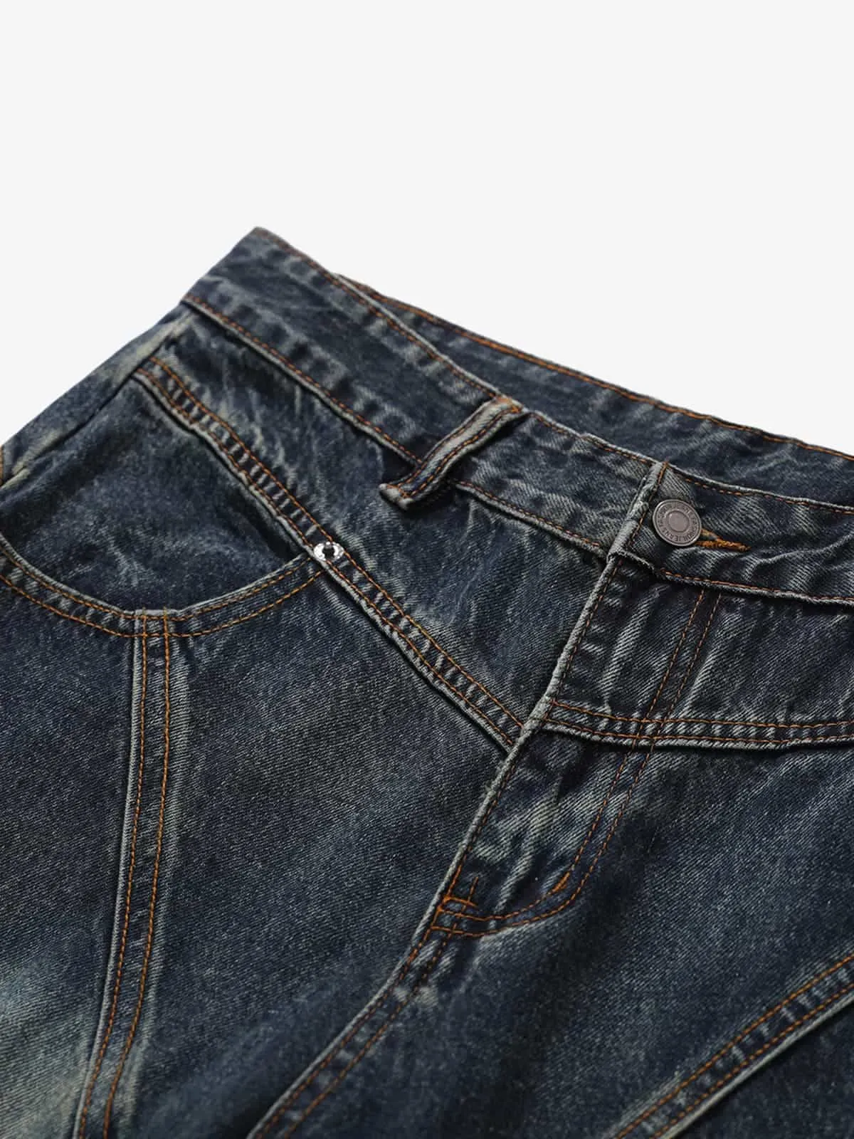 Vintage Distressed Patchwork Deconstructed Barrel Jeans sold by Thesupermade product image thumbnail 5