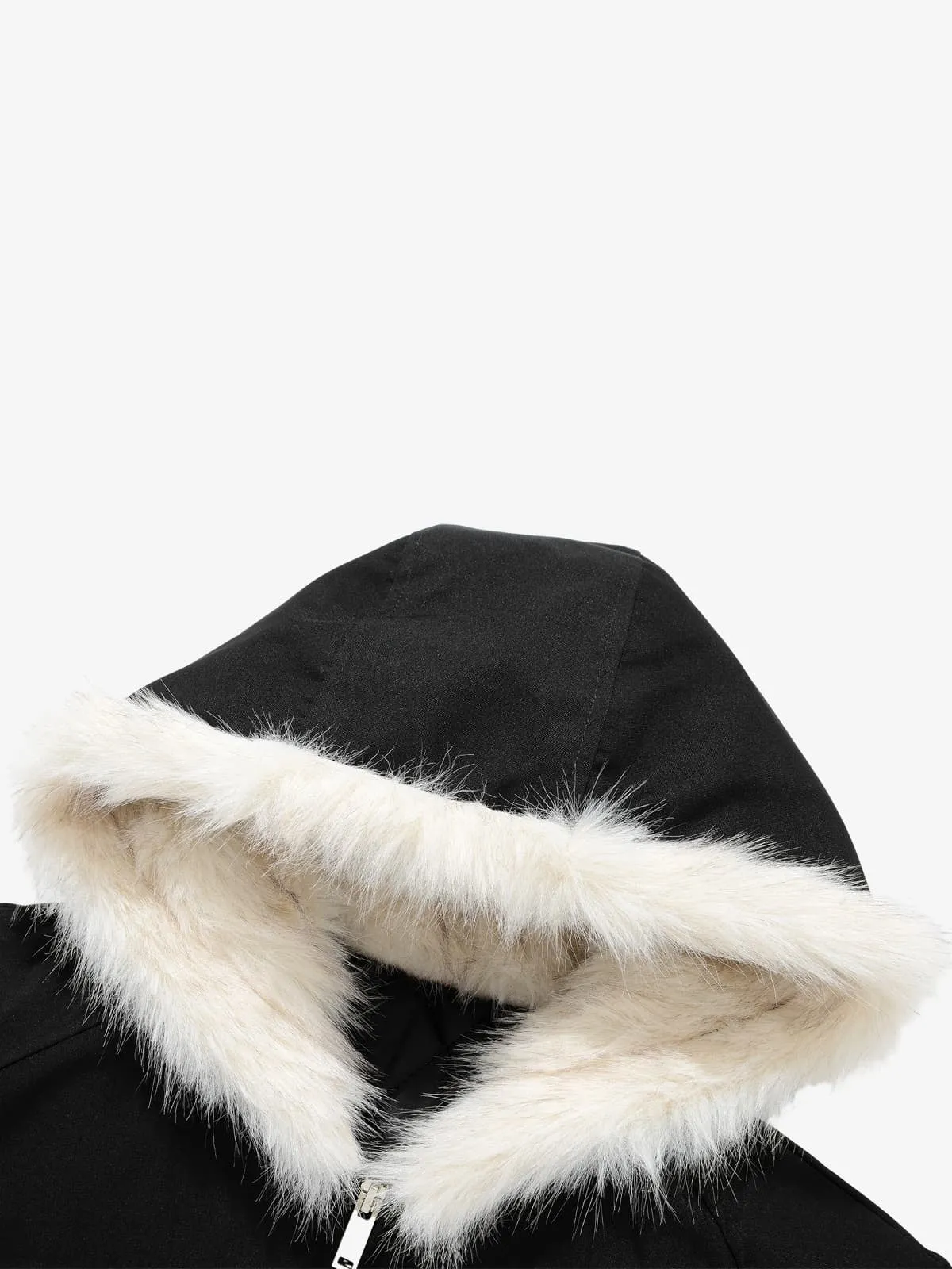 Retro Contrast Fur Collar Quilted Cotton Bomber Jacket sold by Thesupermade product image thumbnail 5