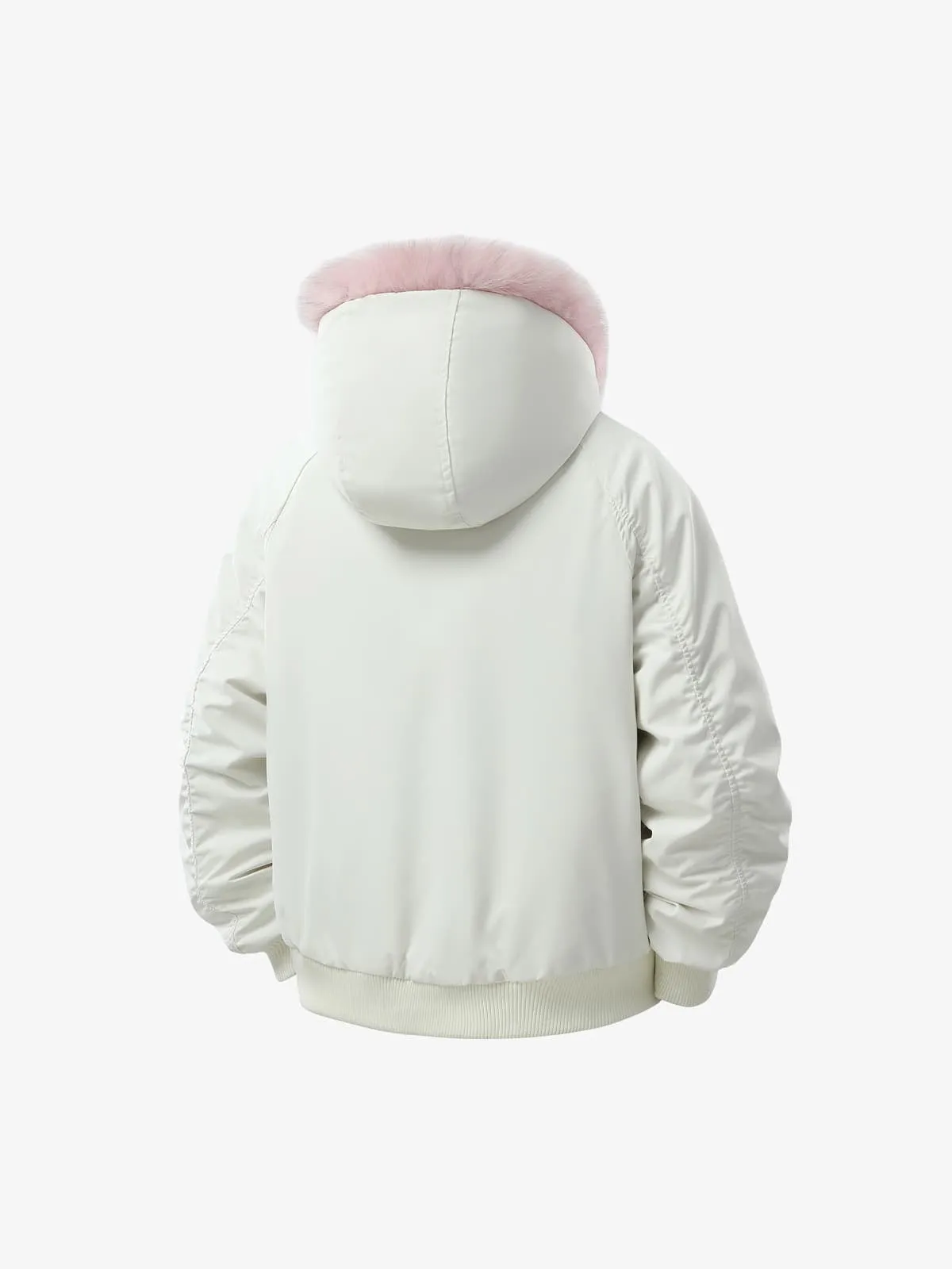 Retro Contrast Fur Collar Quilted Cotton Bomber Jacket sold by Thesupermade product image thumbnail 3