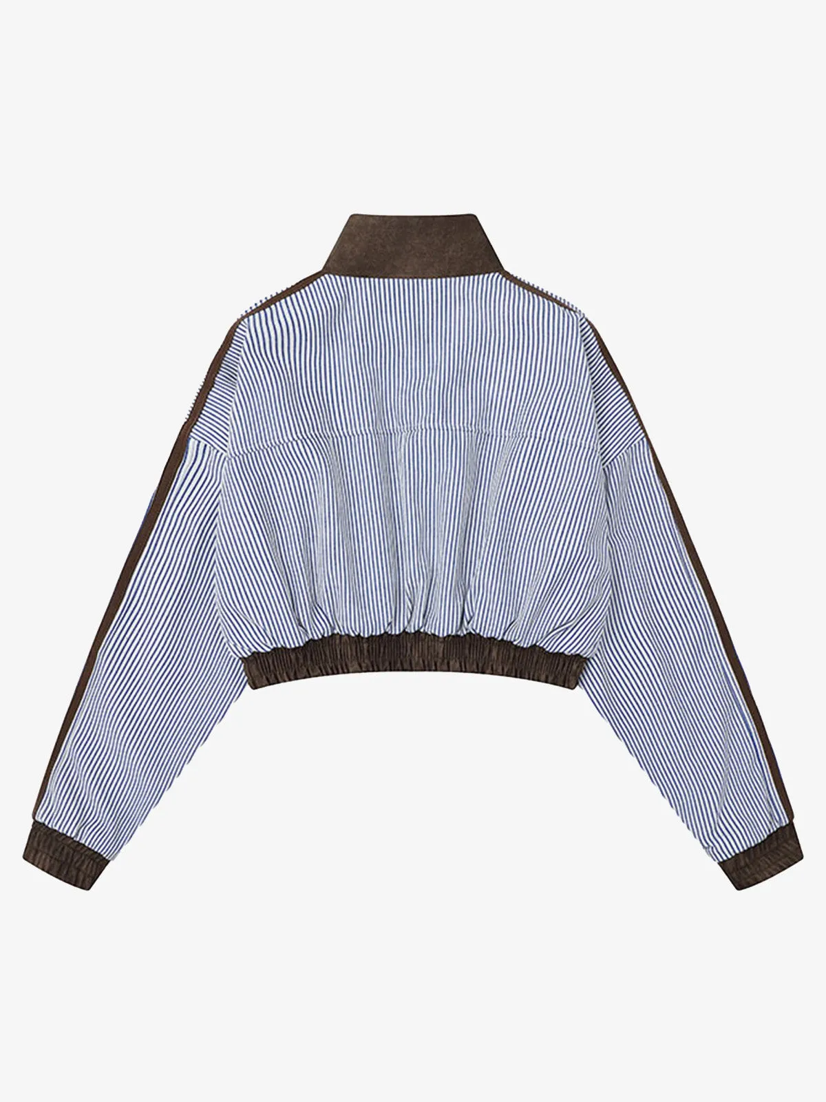 Retro Badge Embroidery Contrast Cropped Jacket sold by Thesupermade product image thumbnail 2