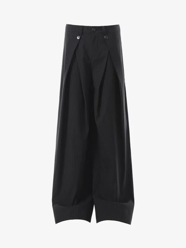 Retro Structured Asymmetric Baggy Pants sold by Thesupermade