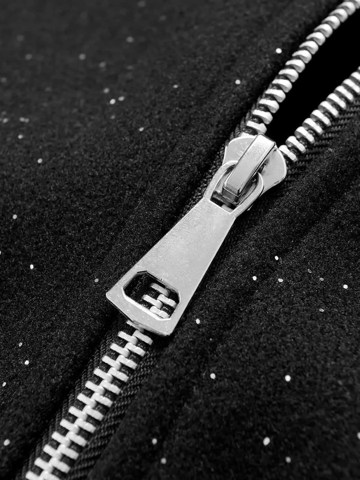 Retro Rhinestone Double Zipper Cotton Jacket sold by Thesupermade product image thumbnail 3