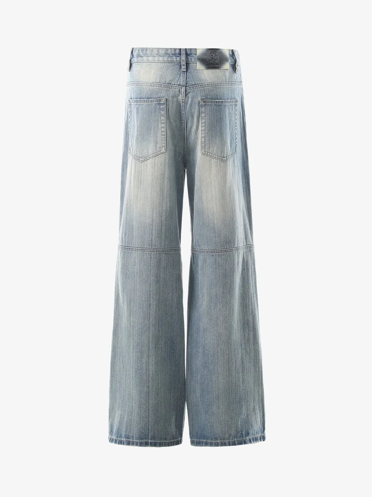 Vintage Washed Distressed Patchwork Deconstructed Baggy Jeans sold by Thesupermade product image thumbnail 2