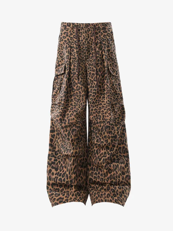 Retro Leopard Print Pleated Pocket Casual Pants sold by Thesupermade