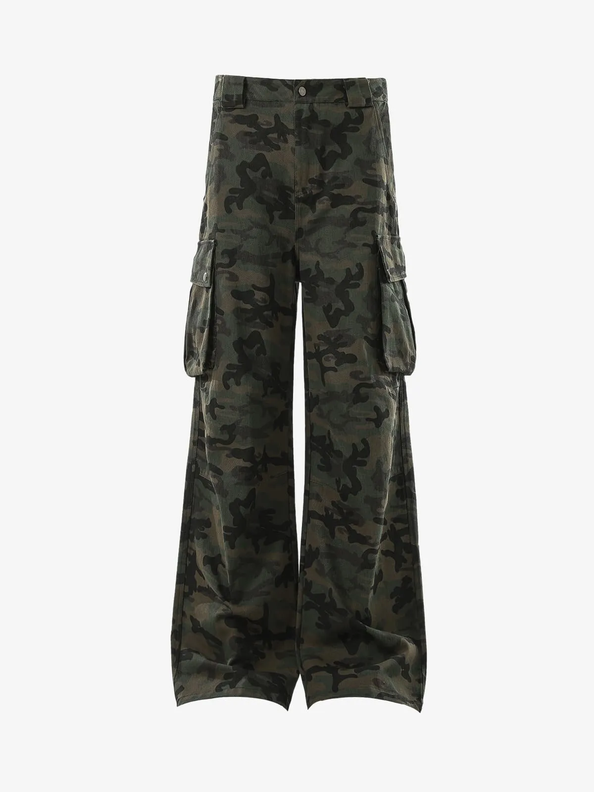 Retro Camouflage Pocket Design Workwear Casual Pants sold by Thesupermade