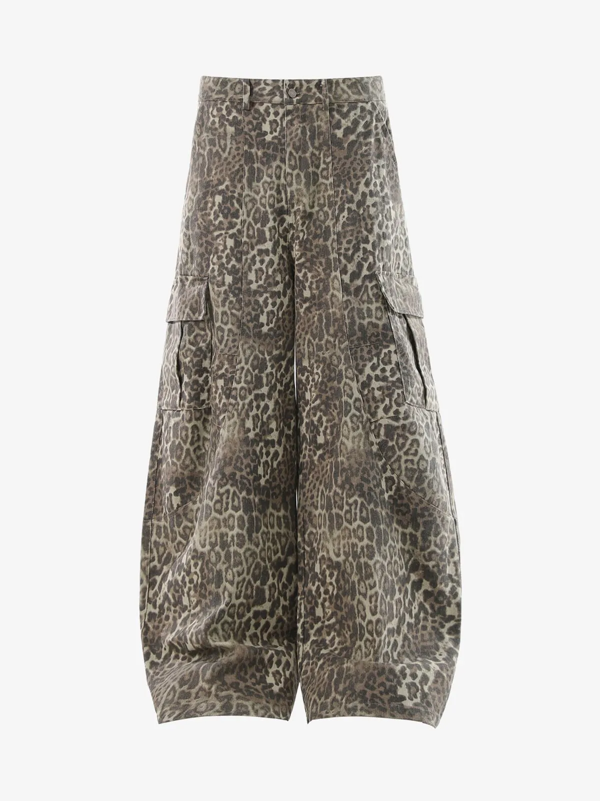 Vintage Leopard Print Cargo Barrel Pants sold by Thesupermade