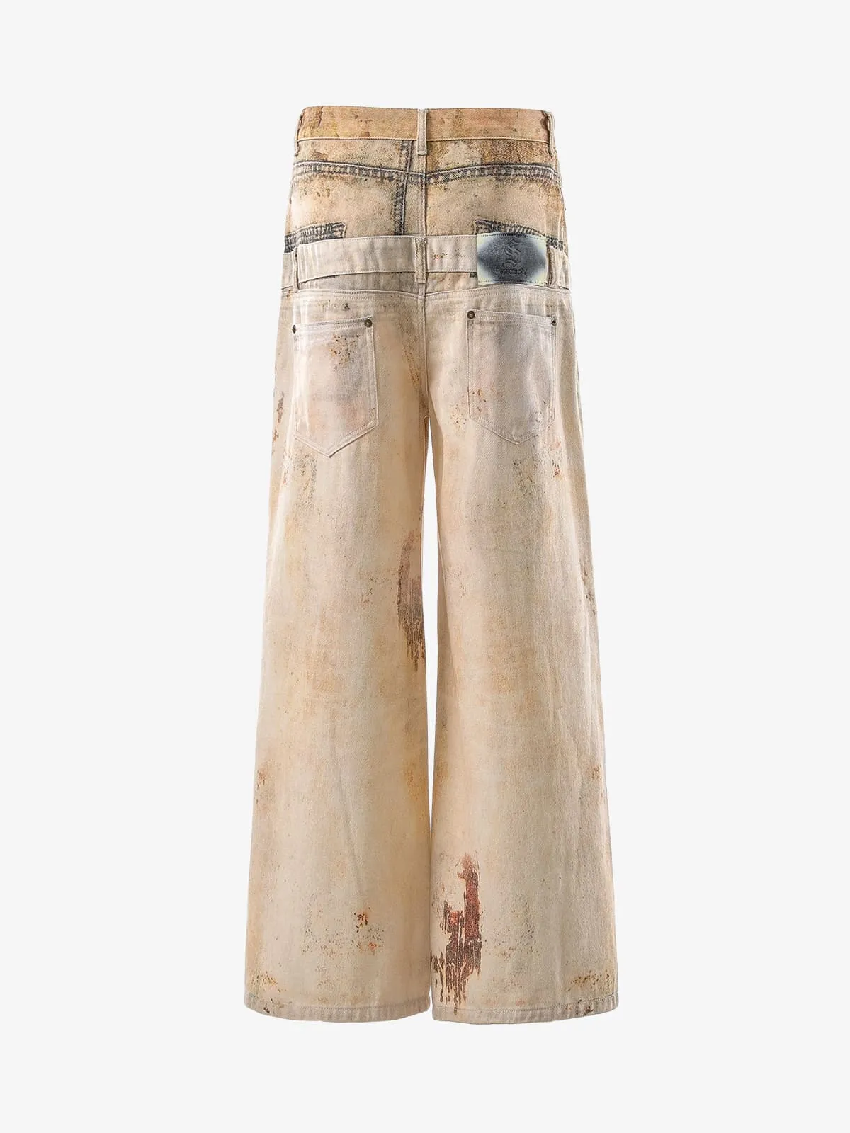 Vintage High Street Mud-Dyed Distressed Baggy Jeans sold by Thesupermade product image thumbnail 2