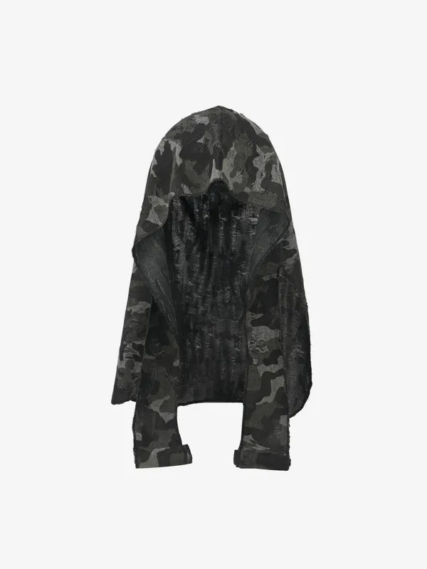 Dark Punk Camouflage Hooded Cape sold by Thesupermade