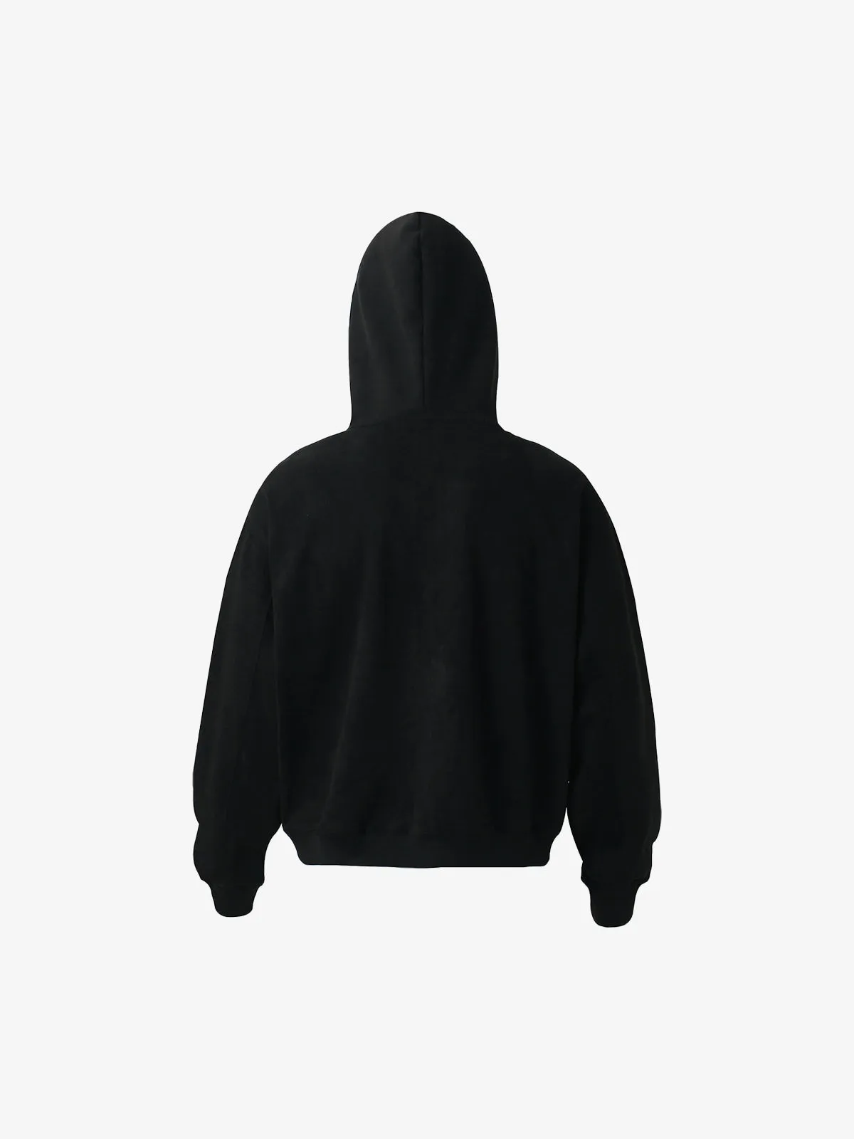 Retro Patchwork Hem Letter Print Suede Zip Up Hoodie sold by Thesupermade product image thumbnail 3