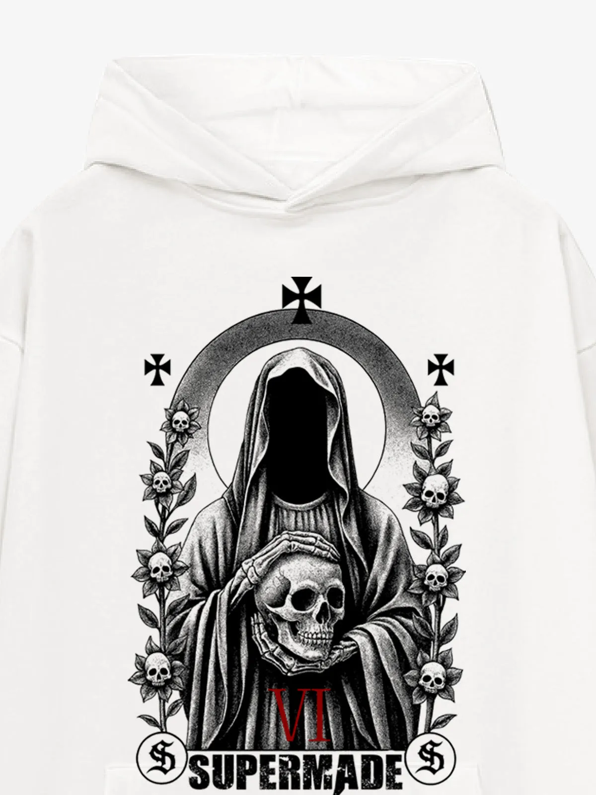 Vintage Gothic Skull Death Graphic Hoodie sold by Thesupermade product image thumbnail 5