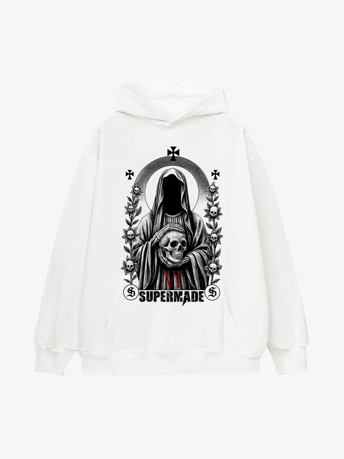 Vintage Gothic Skull Death Graphic Hoodie sold by Thesupermade product image thumbnail 2